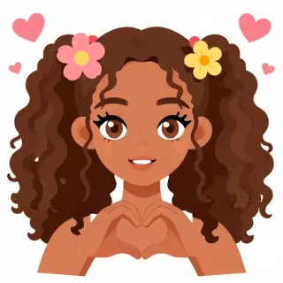 Brunette Latina with Curly Twintails