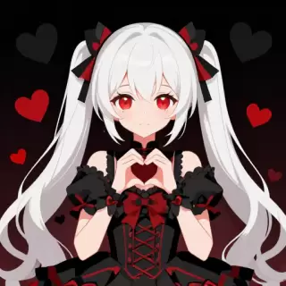 Gothic Lolita with White Twintails