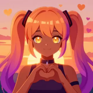 Bronze-Skinned Girl with Sunset Hair