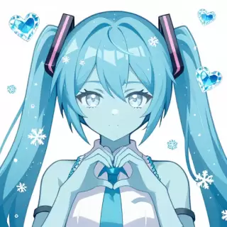 Ice Queen with Blue Twintails