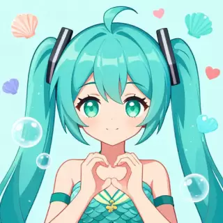 Fantasy Mermaid with Aqua Hair