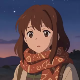 Brown-haired Latina Girl with Patterned Scarf