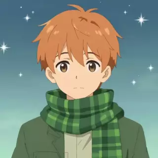 Ginger-haired Scottish Boy with Tartan Scarf
