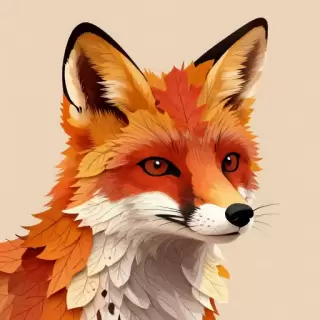 A Fox Made of Autumn Leaves
