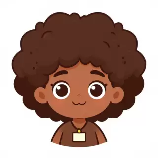 Black Girl with Afro Puffs and Gold Hoops
