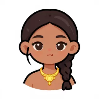 South Asian Girl with Braid and Nose Ring