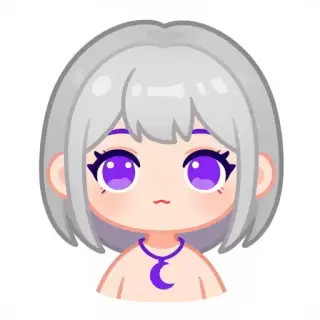 Silver-Haired Girl with Purple Eyes