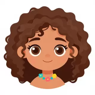 Latina Girl with Curly Hair and Flower Necklace