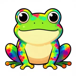 Rainbow Tie-Dye Frog