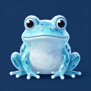 Ice Blue Frozen Frog