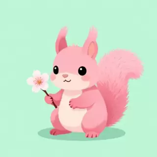 Pink Blossom Squirrel
