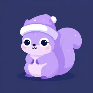 Sleepy Lavender Squirrel