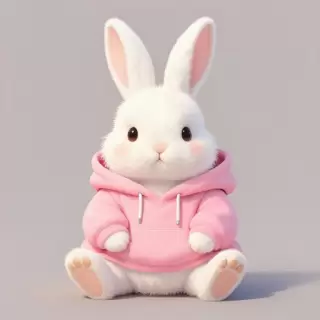 Bunny in Pink Hoodie