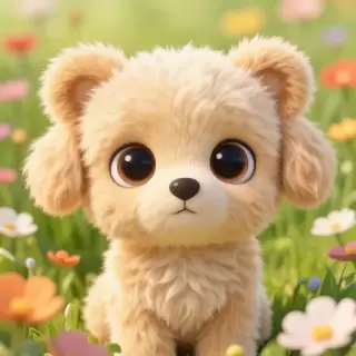 Sitting in Flower Field