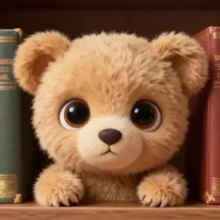 Peeking from Bookshelf