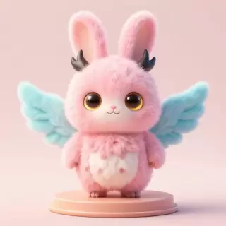 Pastel Pink Bunny Monster