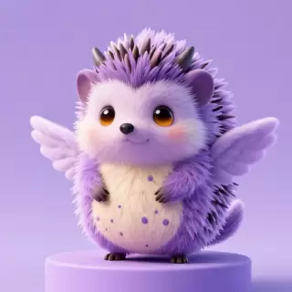 Lavender Hedgehog Creature
