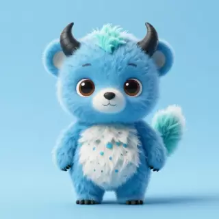 Sky Blue Bear Cub Monster