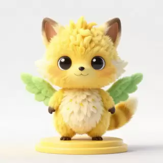 Lemon Yellow Raccoon Creature