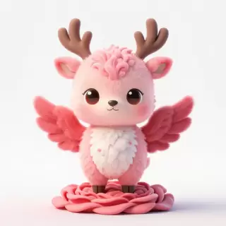 Dusty Pink Deer Creature