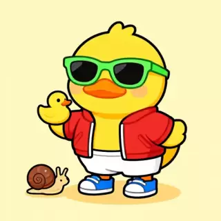 Cool Duck with Sneakers