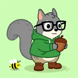 Hip Squirrel with Glasses