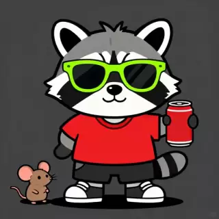Stylish Raccoon with Sneakers
