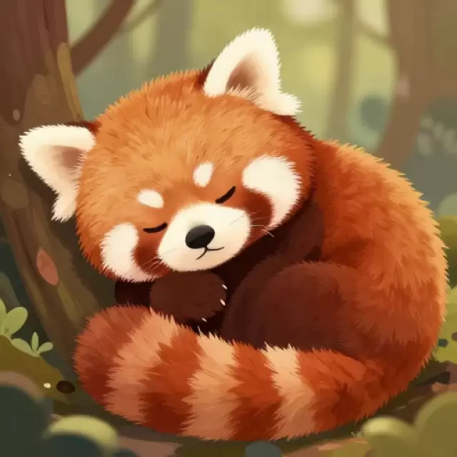 Sleepy Red Panda Cub
