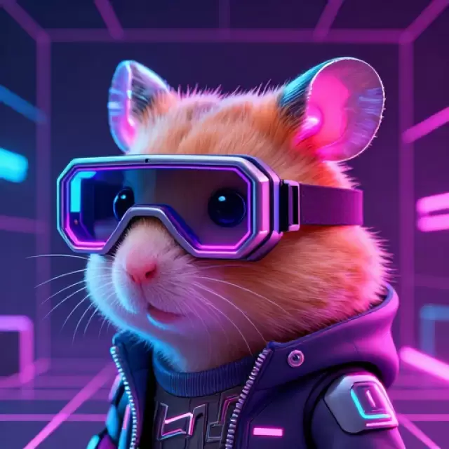 Cyber Hamster with Neon Ears