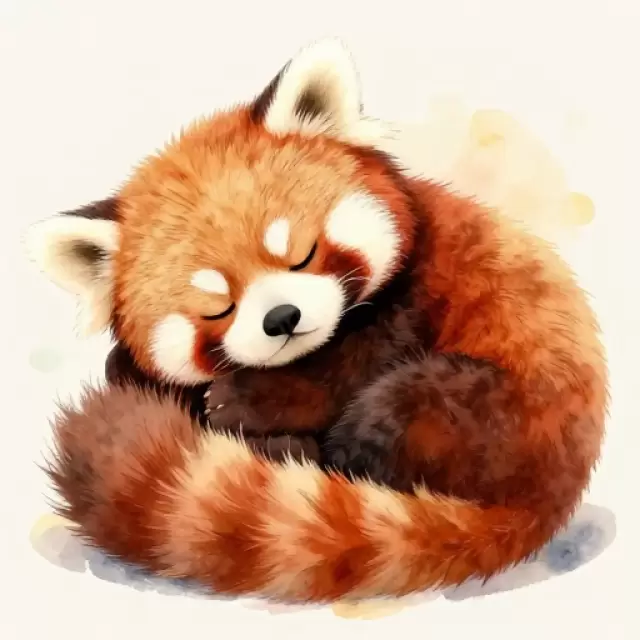 Sleepy Red Panda Cub