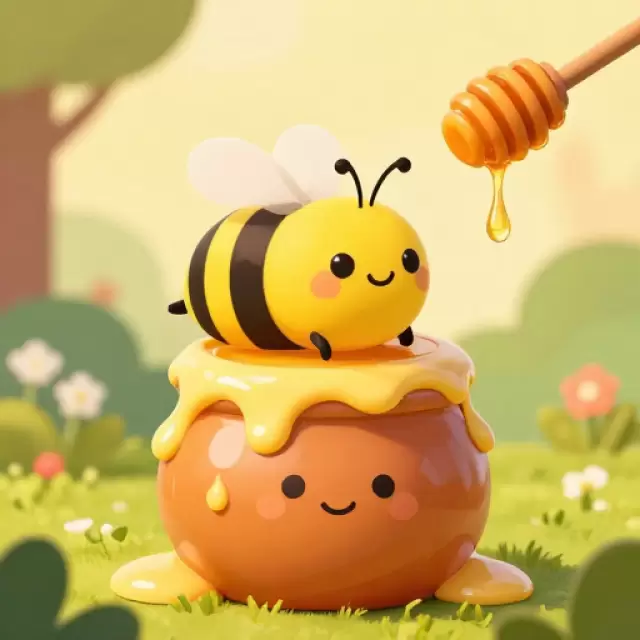 Bees around Honey Pot