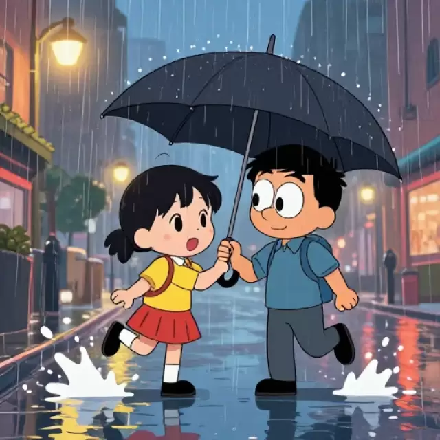 Rainy Day Umbrella Sharing