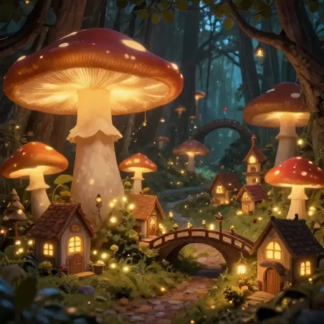 Glowing Mushroom Village