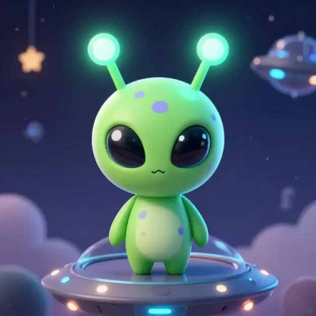 Alien with Glowing Antenna