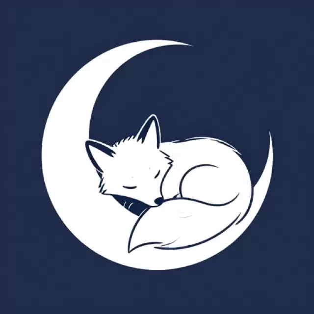 Sleeping Fox with Moon