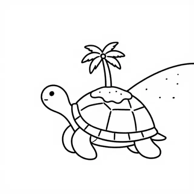 Turtle with Island Shell