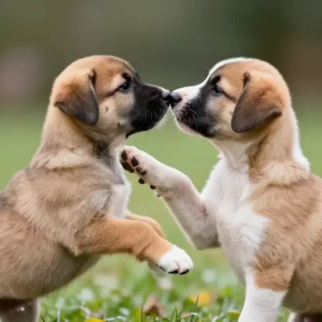 Dog Puppy First Meeting