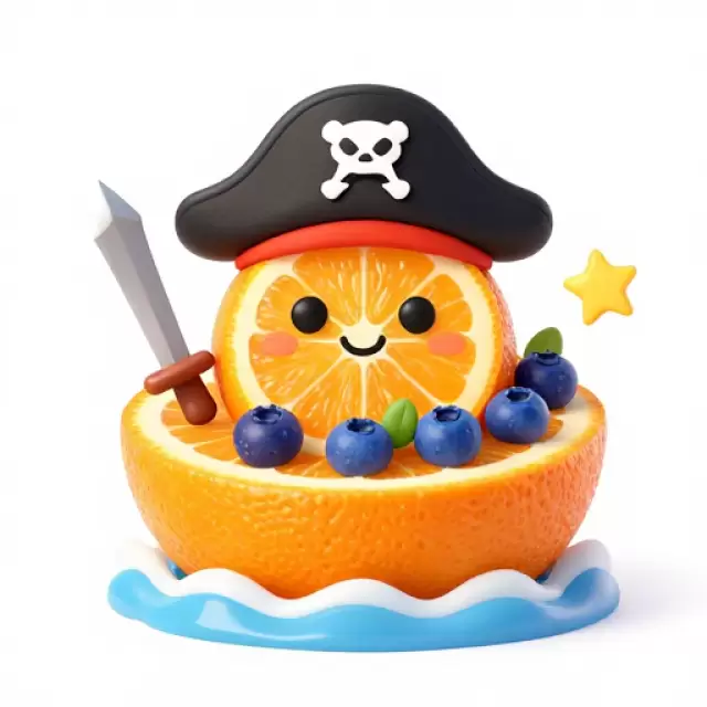 Pirate Orange with a Galleon