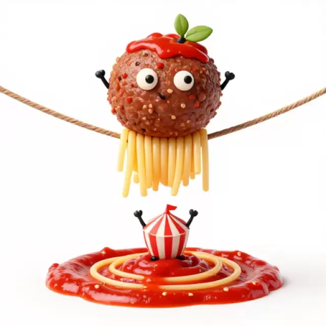 Spaghetti and Meatball Acrobats