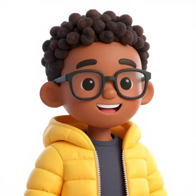 Smiling Black boy in sunny yellow jacket