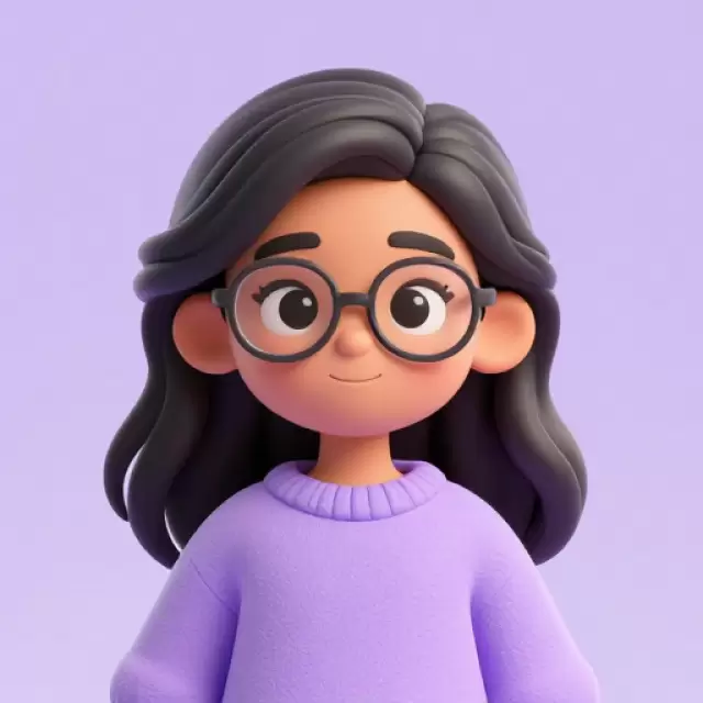 Joyful South Asian girl in lavender sweater