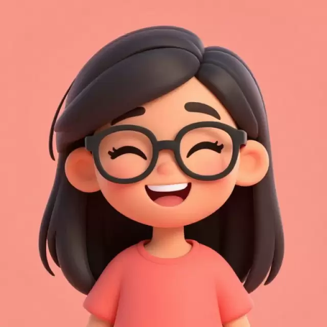 Giggling Mixed-race girl in coral top