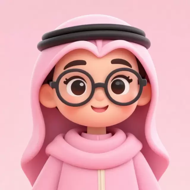 Cheerful Arab girl in rose outfit