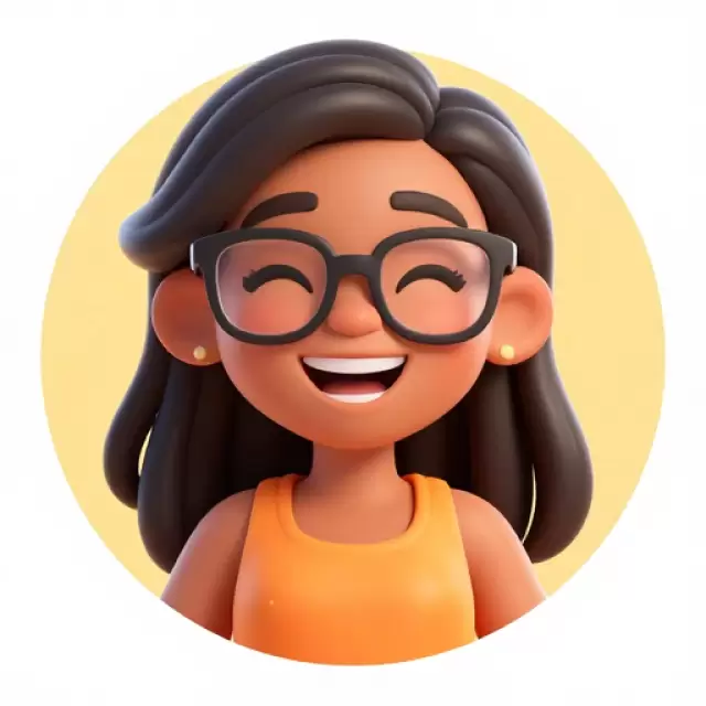 Laughing Caribbean girl in mango top