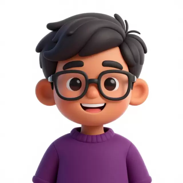 Beaming South Asian boy in plum sweater