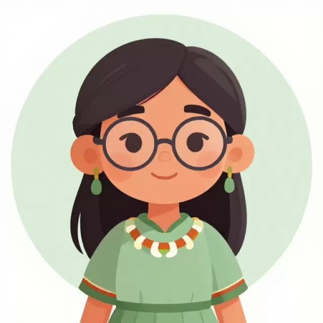 Joyful Native American girl in sage dress