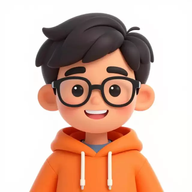 Smiling Multiethnic boy in tangerine hoodie