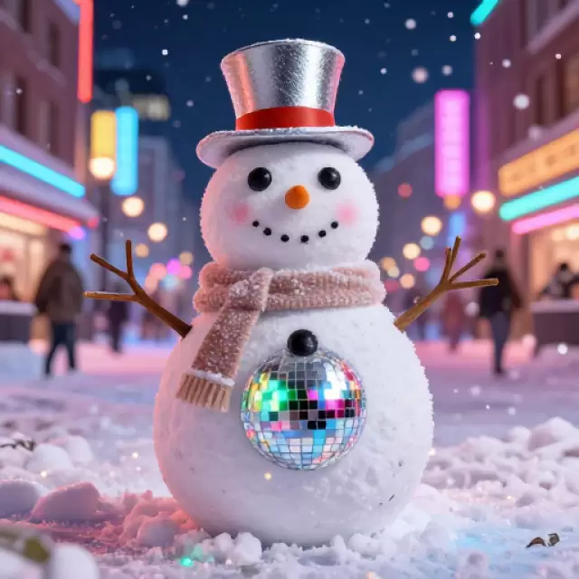Disco Ball Snowman