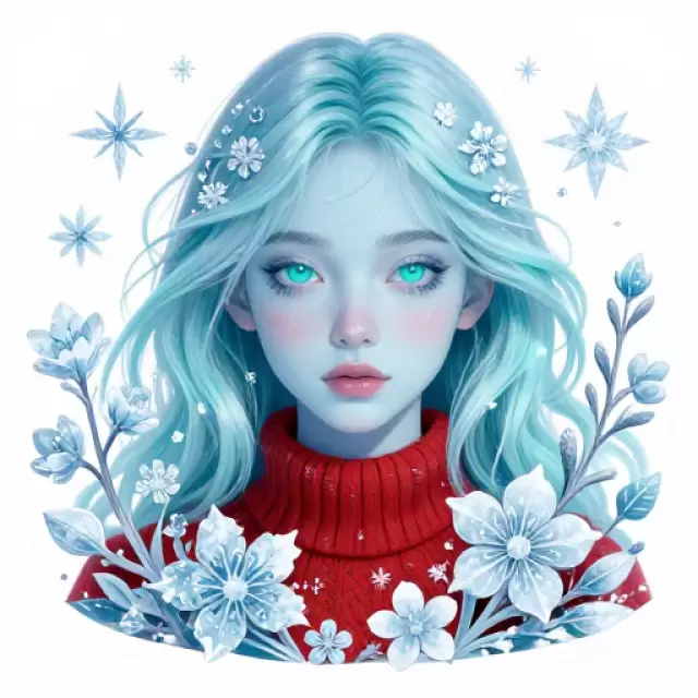 Icy Crimson Bloom