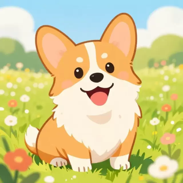 Corgi in a Field